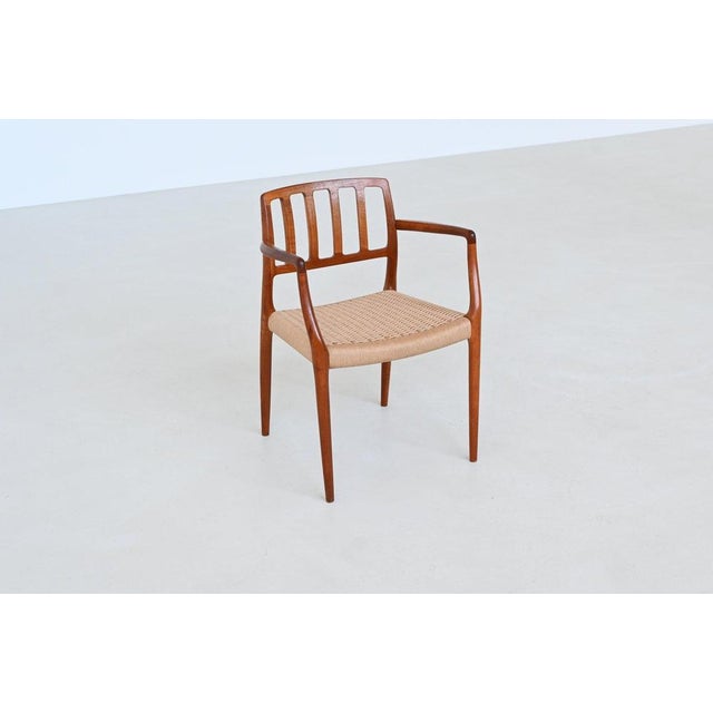Model 66 Armchairs in Teak and Paper Cord by Niels Otto Moller J.L. Møllers, Denmark, 1974, Set of 4 For Sale - Image 15 of 18