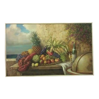 Large 68x44 Sumptuous Still Life Painting by Jacques Callaert, Belgian Artist Signed For Sale