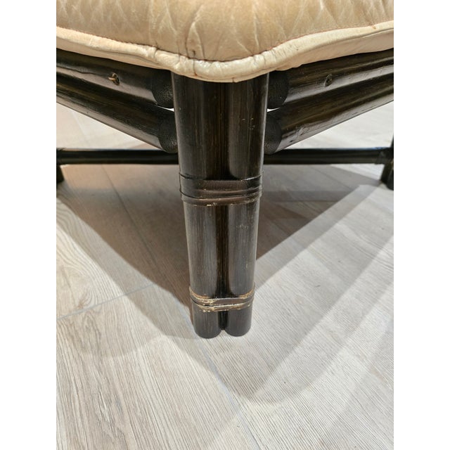 Set of Vintage Camel Leather Lounge Chair and Ottoman with Wooden Frames, 1970s For Sale - Image 6 of 12