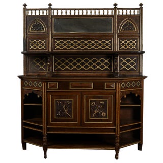 Credenza with Carved Plate Stand For Sale