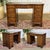 English desk from the 1950s in mahogany with a leather top - W=1.15m D=53cm H=75cm