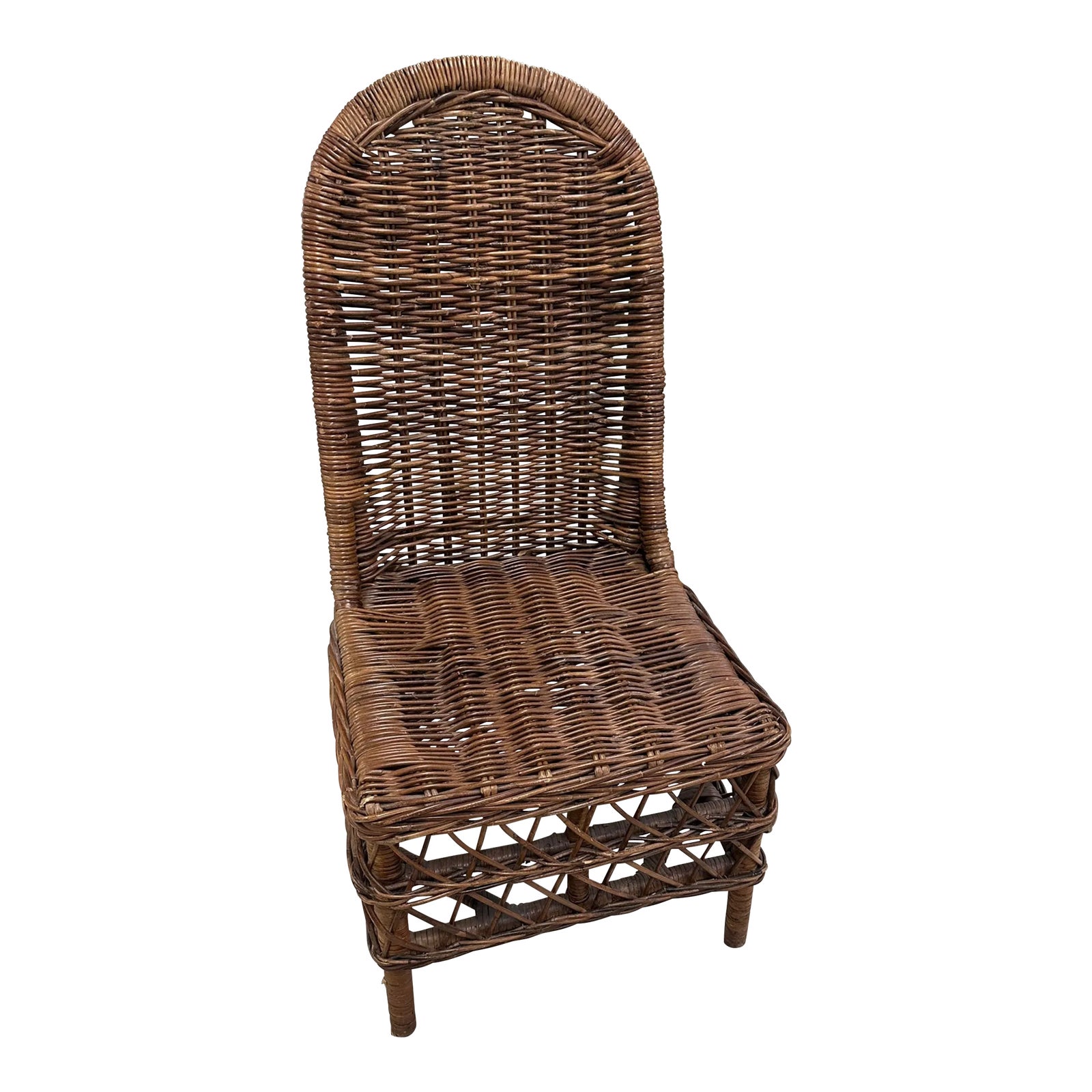 Vintage Rustic European Woven Wicker Chair Chairish