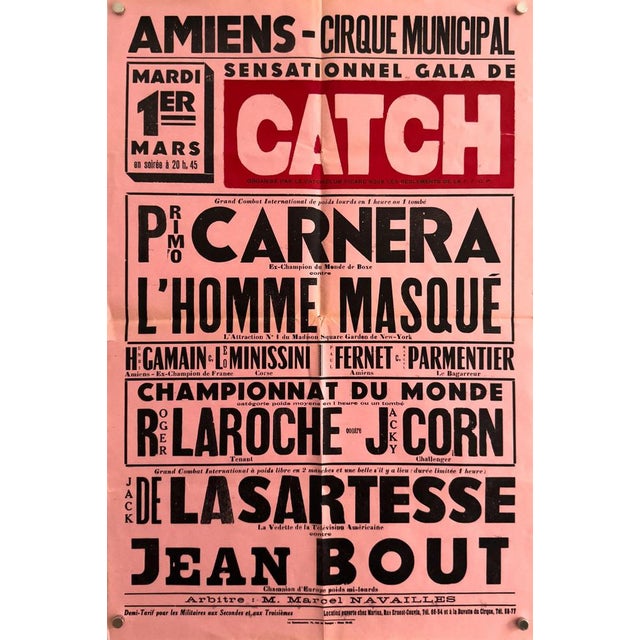 Gala De Catch Amiens Original Wrestling Poster, 1955 For Sale - Image 9 of 9