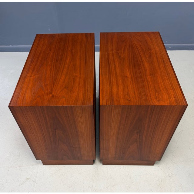 Brown 1950s Pair of Cane-Front Walnut Nightstands by Arne Vodder for Vamo Sønderborg For Sale - Image 8 of 14