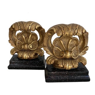 Pair of 1940s Italian Gilt Rococo Bookends For Sale