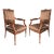 Pair of Antique 19c Louis XVI Carved Walnut Arm Chairs For Sale