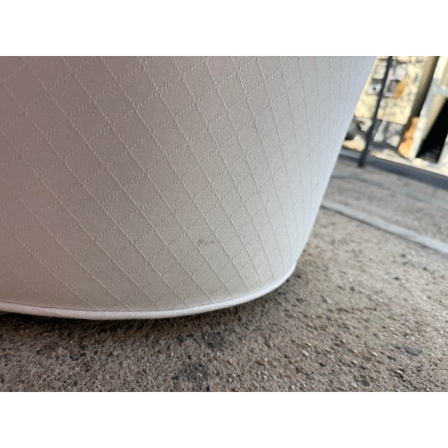 Contemporary 1980 White Shell Art Deco Style Swivel Chair For Sale - Image 3 of 6