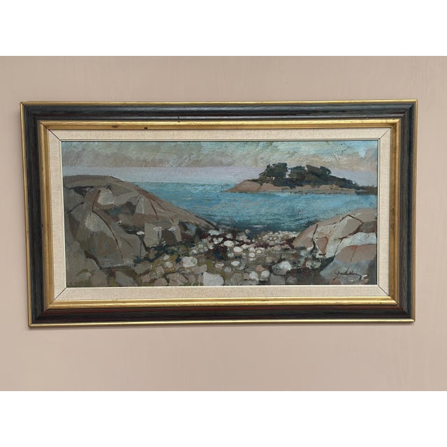 Bertil Wahlberg, Coast, 1960s, Oil on Canvas, Framed For Sale - Image 8 of 16