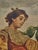 Decorative antique print on canvas with a rural motif. The composition depicts a woman with a jug and a donkey laden with...