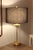 1990s Lauren Ralph Lauren "Payton" Brushed Brass and Glass Column Table Lamp For Sale - Image 5 of 6