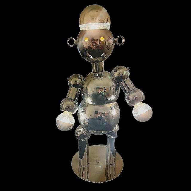 1975 Post-Modern Chrome Bubble Ball Robot Table Lamp by Torino Lamps For Sale - Image 12 of 12