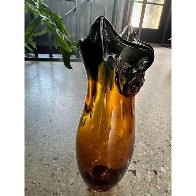 Mid-Century Modern Vintage Mid Century Modern Murano Glass Owl Vase For Sale - Image 3 of 5