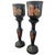 Pair of Large Chinoiserie Style Urns or Vases on Pedestals of Glazed Terracotta For Sale