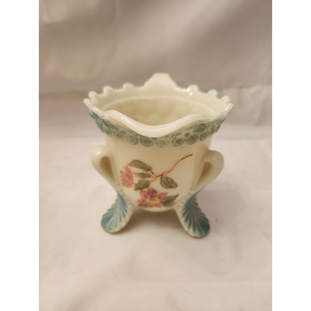 Early 20th Century Early 20th Century Custard Glass Open Sugar and Creamer For Sale - Image 5 of 9