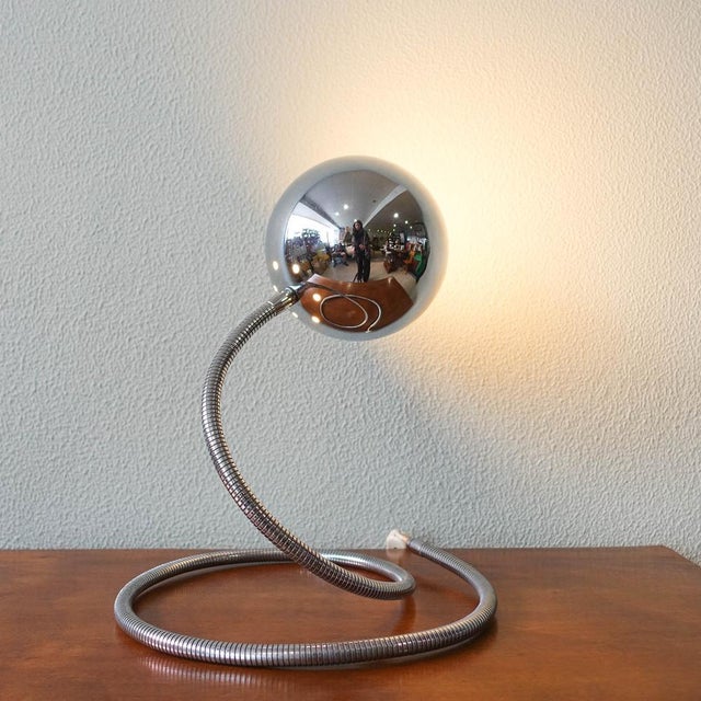 Space Age Serpente Chrome Table Lamp attributed to Goffredo Reggiani, Italy, 1970s For Sale - Image 13 of 16