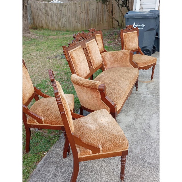 Mid 19th Century Eastlake Victorian Sette Set For Sale - Image 4 of 12