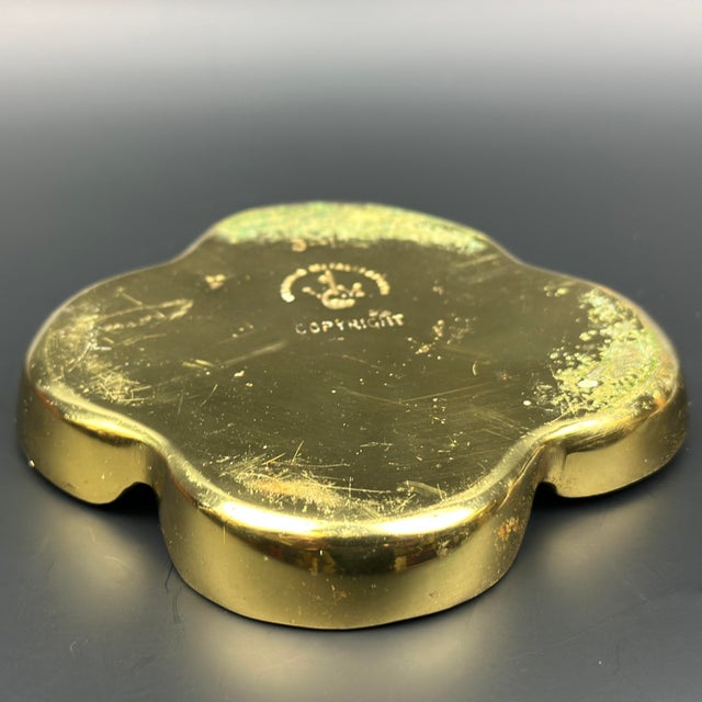 Mid-Century Virginia Metalcrafters Heavy Brass Fox Dish Paperweight or Ashtray For Sale - Image 10 of 10