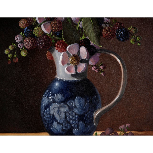 Wood "Blackberries Are Red When They Are Green" - Trompe l'Oeil Still Life by Alexis Pencovic For Sale - Image 7 of 8