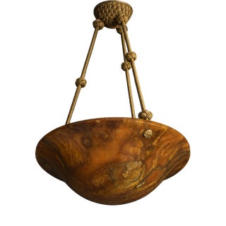 Swedish Grace Alabaster Ceiling Lamp, 1930 For Sale