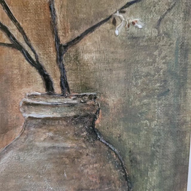 Abstract Still Life Flowering Twig in Vase by Cynthia Geyer For Sale - Image 3 of 5