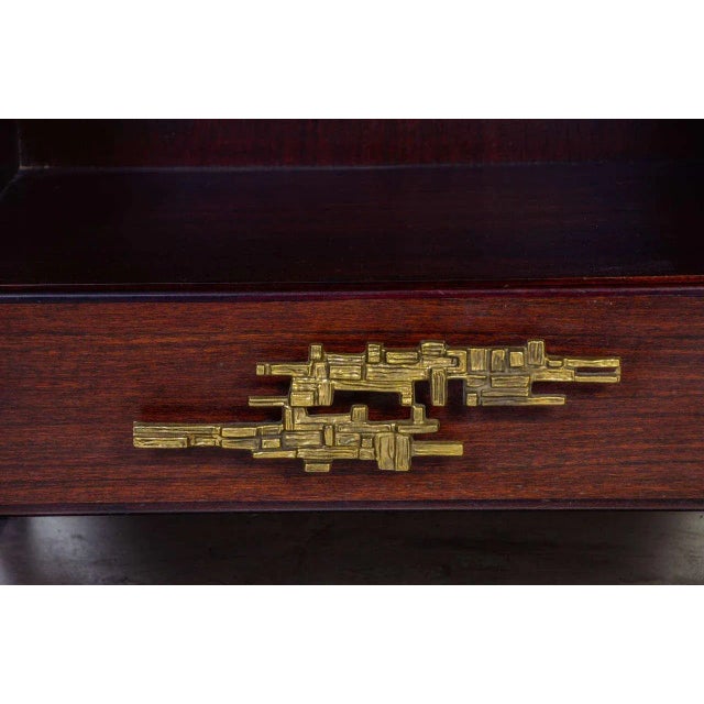 Vintage Brass & Rosewood Nightstands, Set of 2 For Sale - Image 3 of 10