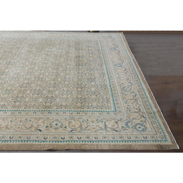 1970s Vintage Persian Handmade Wool Cotton Orange Area Rug For Sale - Image 9 of 11