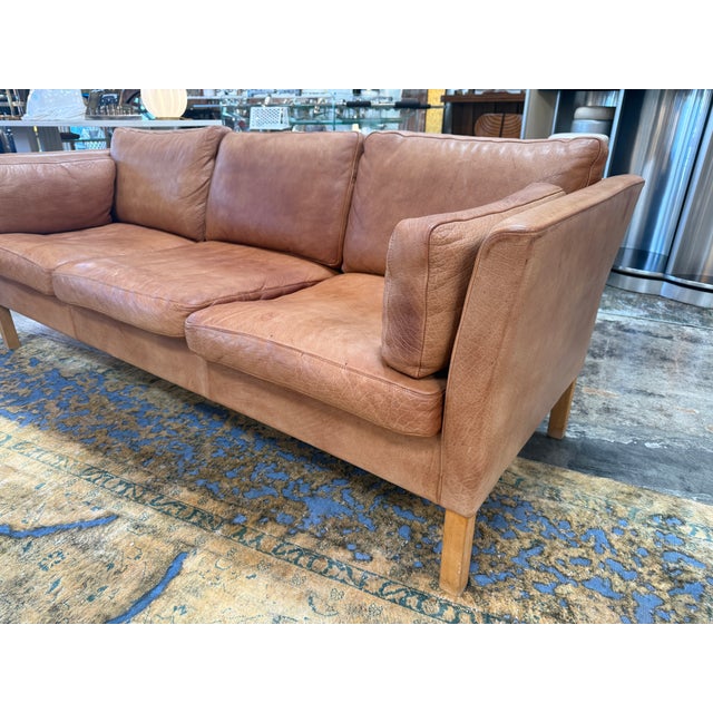 Three-Seat Leather Sofas in Original Leather, by Mogens Hansen For Sale - Image 9 of 9