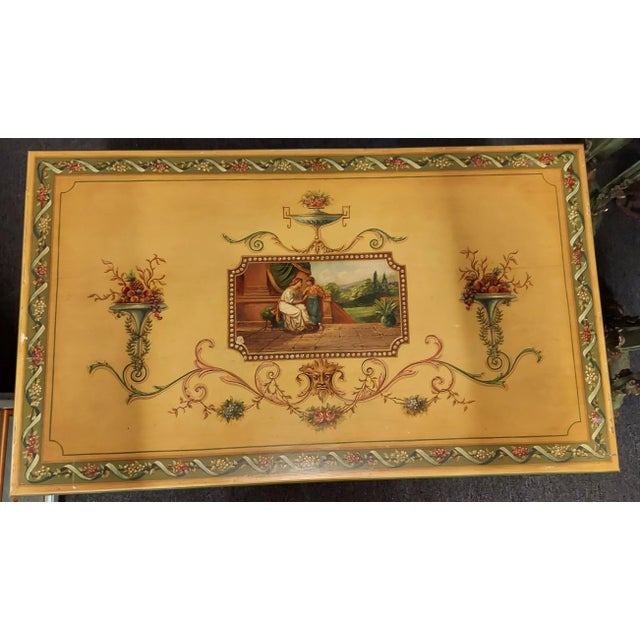 English Early 19th Century English Paint Decoration Kneehole Desk For Sale - Image 3 of 9