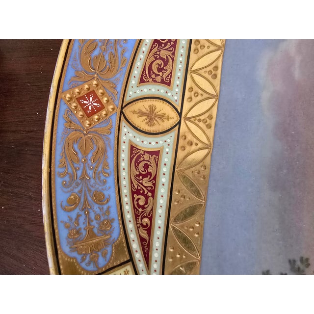 Mid 19th Century Antique Signed Royal Vienna Jeweled 24k Gold Charger For Sale - Image 5 of 14