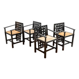 1980s Cassina Ds4 Armchairs by Charles Rennie Mackintosh - Set of 4 For Sale