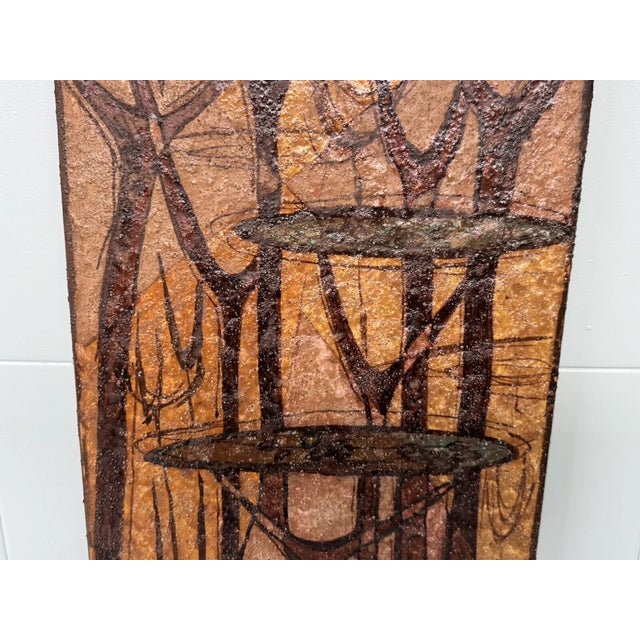 Futurist Artwork on Terracotta Tile by Riccardo Gatti, 1960s For Sale - Image 3 of 16