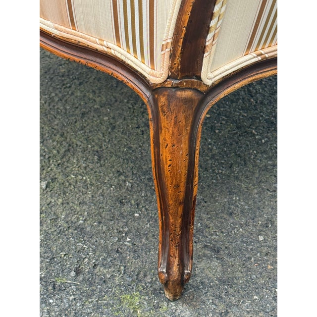 Early 20th Century Coordinating Pair of French Bergere Chairs - Made in Italy For Sale - Image 10 of 12