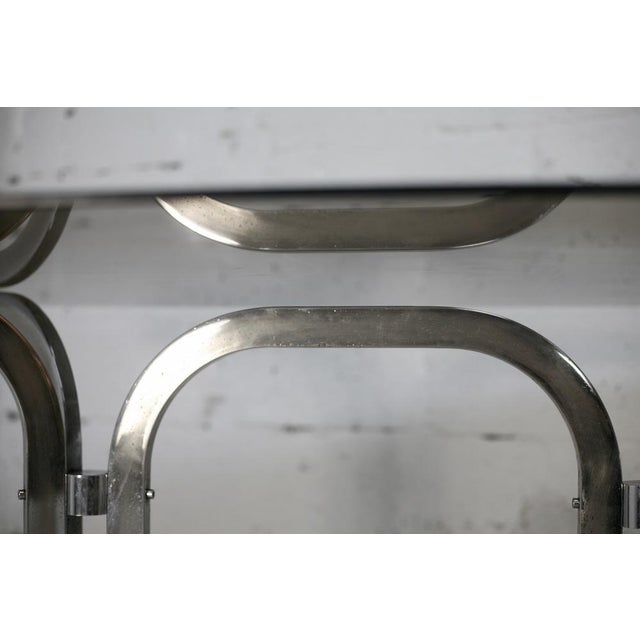Silver Chrome and Steel Coffee Table with Smoked Glass Top, France, 1970s For Sale - Image 8 of 18