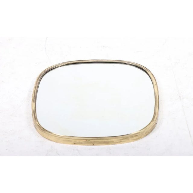 Mid-Century Modern Wall Mirror in Brass, 1950s For Sale - Image 3 of 6