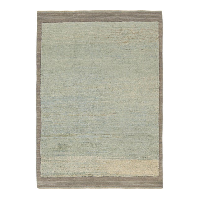 Rug & Kilim’s Contemporary Rug in Gray and Blue For Sale