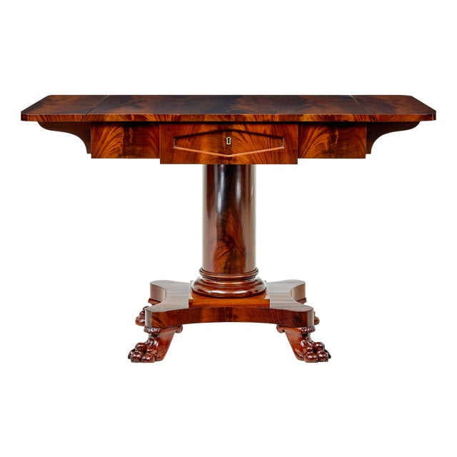 Early 20th Century Empire Revival Scandinavian Sofa Table, 1900s For Sale