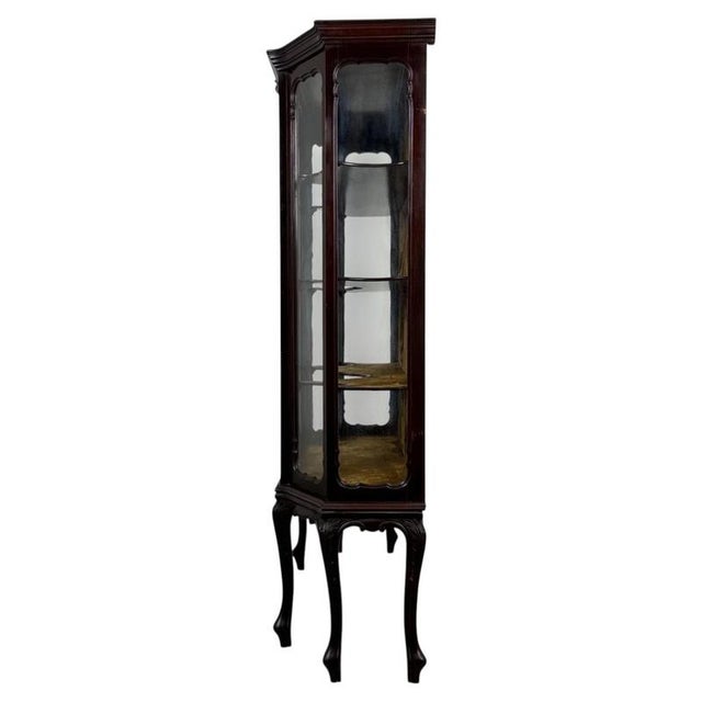 19th Century Antique English Mahogany Display Cabinet from Maple & Co. For Sale - Image 9 of 11