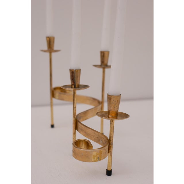 Mid-Century Modern Metal Candlesticks by Gunnar Ander for Ystad-Metall, Sweden, 1960s For Sale - Image 5 of 14