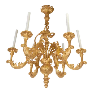 Giltwood Foliate Motif Chandelier by Carlos Villegas