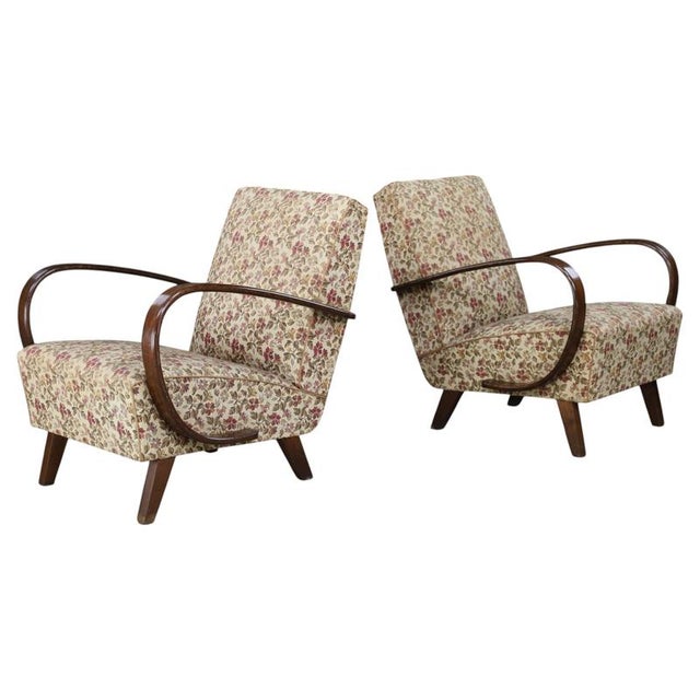 Art Deco Bentwood Lounge Chairs attributed to Jindřich Halabala, Former Czechoslovakia, 1940, Set of 2 For Sale - Image 17 of 17