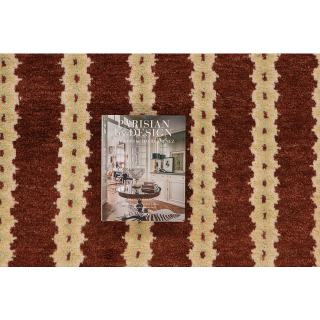 Brown Contemporary French Art Deco Style Geometric Brown Wool Rug, by Rug & Kilim, India For Sale - Image 8 of 9