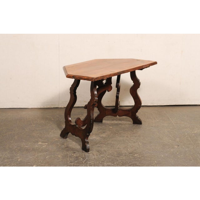 18th C. Italian Lyre-Leg Demi Side Table For Sale - Image 4 of 10