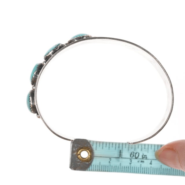 6.75" Cecil Ashley Navajo Silver Overlay and Turquoise Cuff Bracelet For Sale - Image 9 of 11