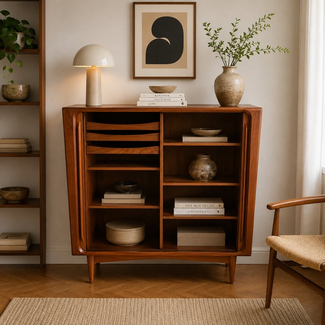 Mid-Century Modern Vintage Danish Teak Highboard from Bernhard Pedersen & Søn, 1960s For Sale - Image 3 of 18