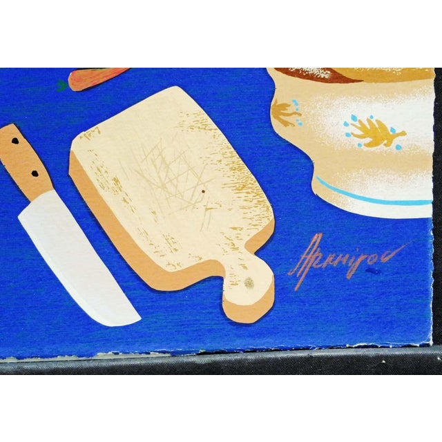 Impressionist Anton Arkhipov "Chef De Cuisine"Color Serigraph Art Hand Signed Paper For Sale - Image 3 of 4