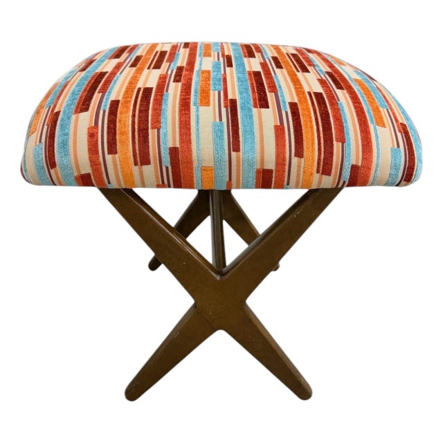 Mid-Century Danish Modern Dux Ottoman - Restored! For Sale