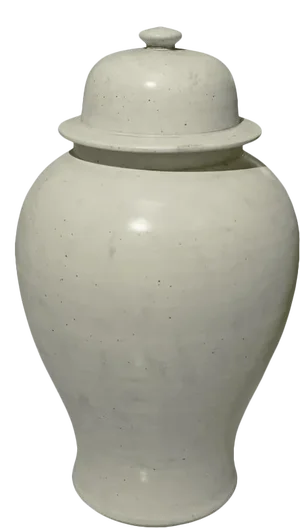 Matte Glaze White Handmade Temple Jar