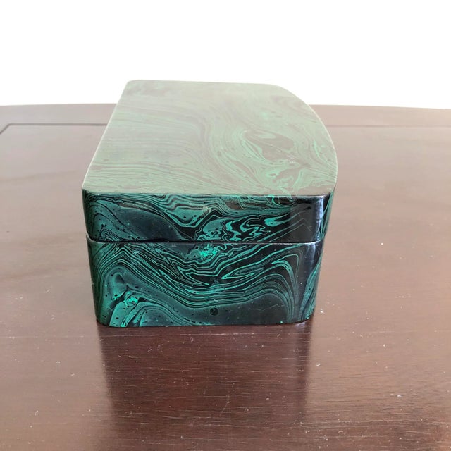 Faux Malachite Lacquer Box For Sale - Image 4 of 8