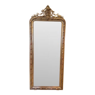 19th Century French Mirror With Crest For Sale