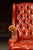 Animal Skin Vintage Wingback Tufted Armchair With Ottoman in Burnt Orange For Sale - Image 7 of 12